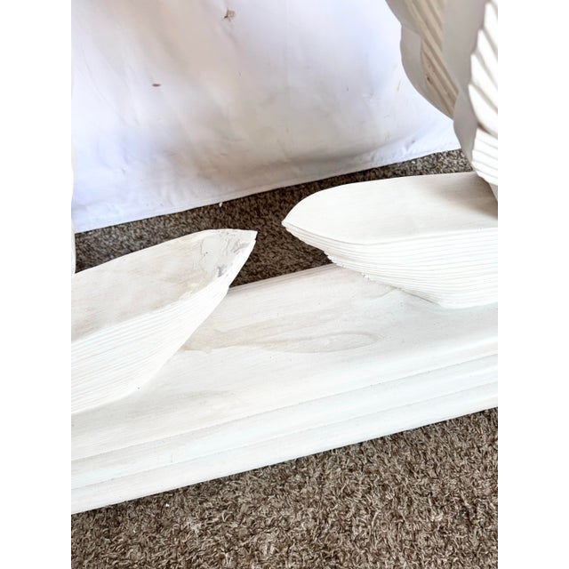 Hollywood Regency Wooden Swan Glass Top Console Table For Sale - Image 4 of 8