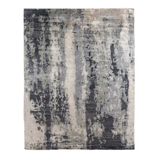 Dartford Hand Knotted Bamboo/SilkBlue/Gray Rug - 8'x10' For Sale