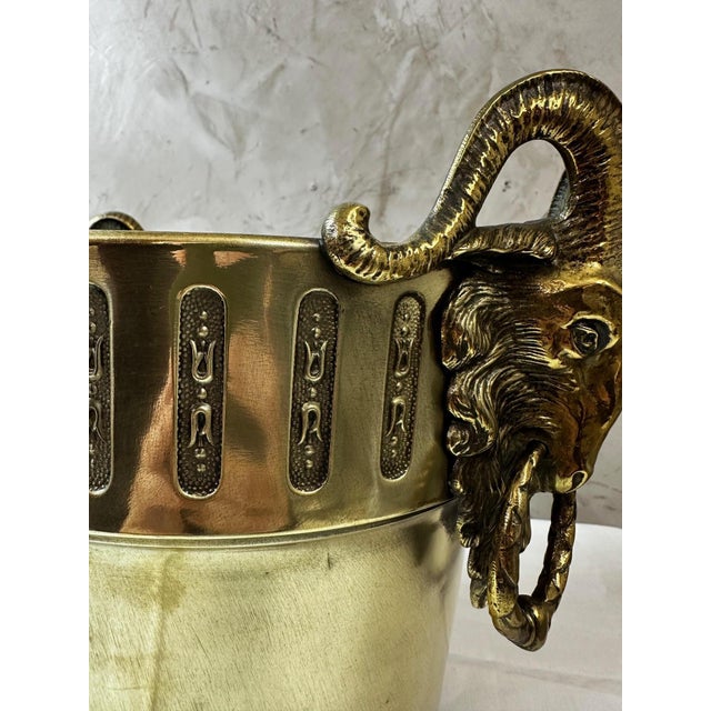 Vintage Brass Champagne Bucket For Sale - Image 9 of 11
