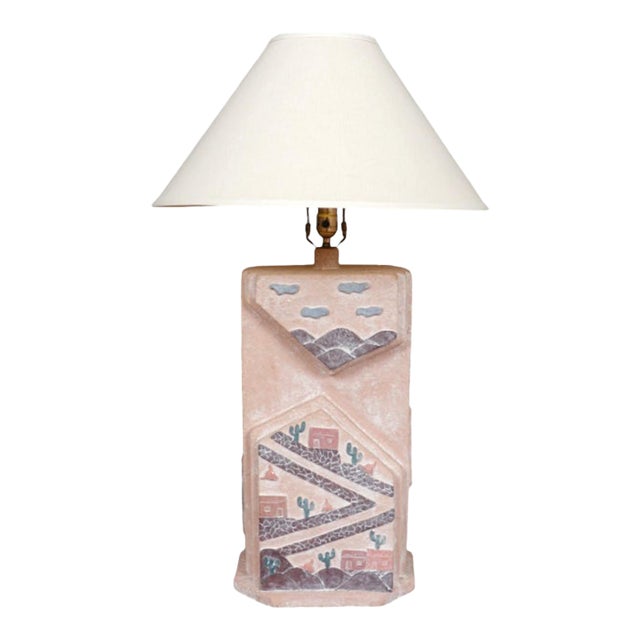 Southwestern Adobe Village Table Lamp For Sale