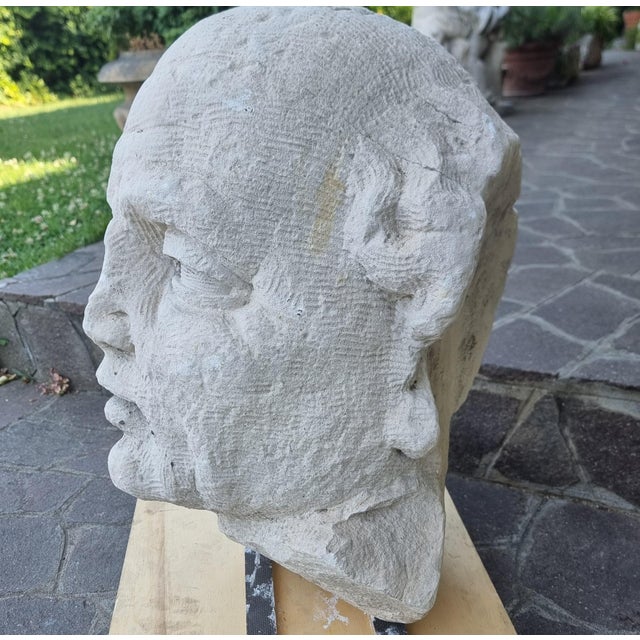White Head of Philosopher, 1920, Stone For Sale - Image 8 of 12