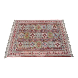 Vintage Turkish Geometric Approx. 5x7 Area Rug For Sale