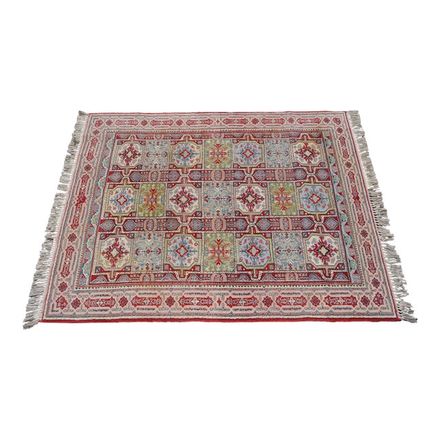 Vintage Turkish Geometric Approx. 5x7 Area Rug For Sale