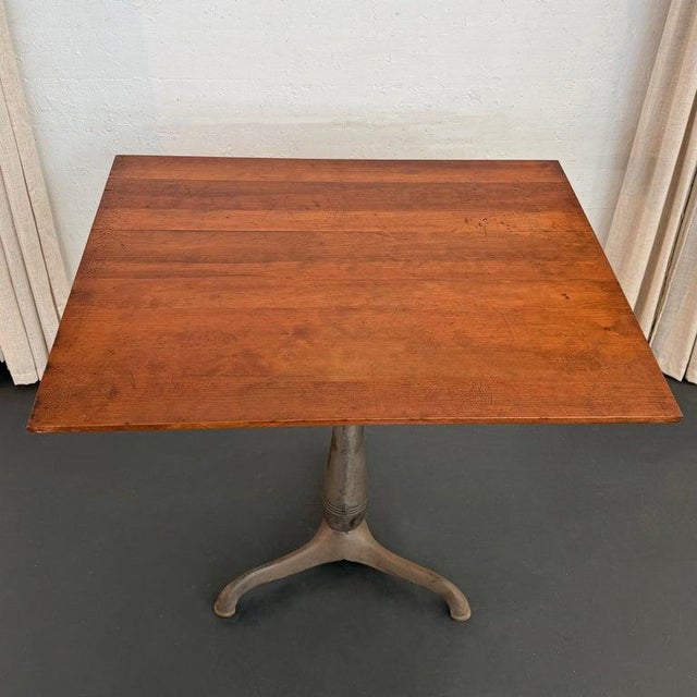 Chestnut Early 20th Century Industrial Chestnut and Cast Iron Drafting Table For Sale - Image 8 of 12