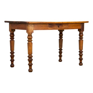 Antique Country French Louis Philippe Provincial Walnut Table For Sale