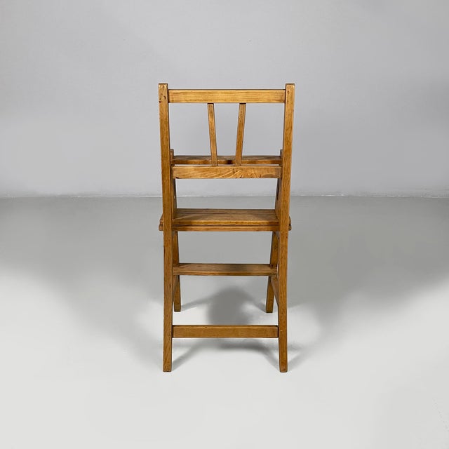 Brown Mid-Century Modern Ladder Chair in Wood, Italy, 1930s For Sale - Image 8 of 18
