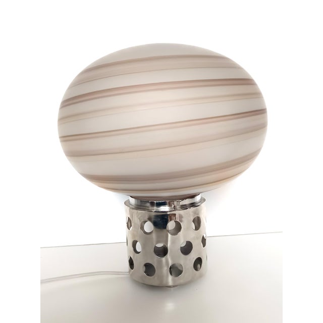 1970s Brown Murano Glass Table Lamp by Sabattini and Diaz De Santillana for Veart, 1970s For Sale - Image 5 of 15