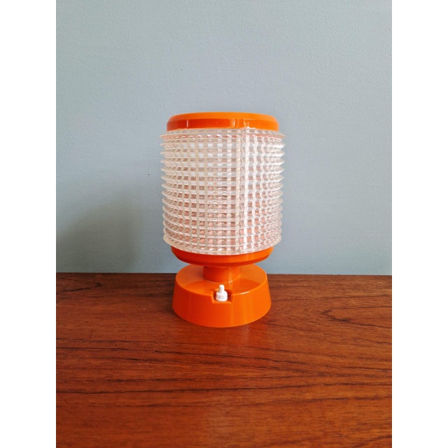 Vintage Table Lamp in Orange and Transparent Plastic, 1960s For Sale - Image 6 of 10