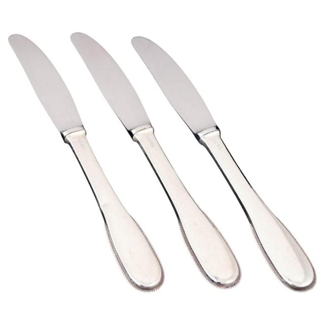 Metal Dinner Knives in Sterling Silver and Stainless Steel by Evald Nielsen, 1930s, Set of 3 For Sale - Image 7 of 7