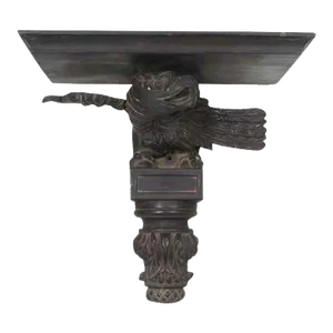 Anglo Indian Ebonized Mahogany Eagle Hanging Wall Bracket Shelf