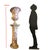 An imposing decorative set consisting of a large Medici-style vase resting on its matching marble (purple breccia)...