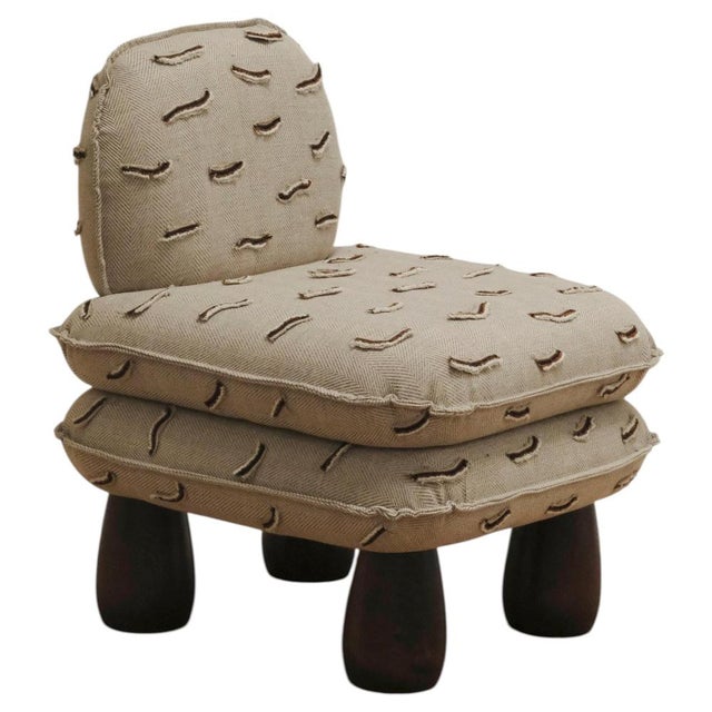 Elephant Chair in Stained Ash Wood and Upholstery by Szymon Keller For Sale - Image 6 of 6
