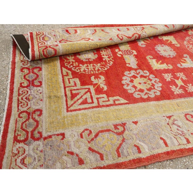 Galerie Shabab Collection Early 20th Century East Turkestan Khotan Rug For Sale - Image 9 of 10