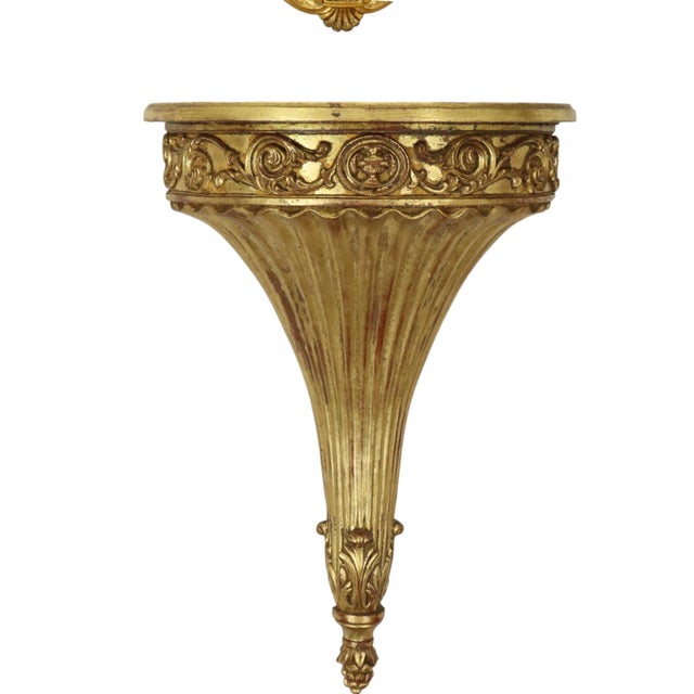 Gilded Baroque Style Mirror with Console, 1960s, Set of 2 For Sale - Image 4 of 18