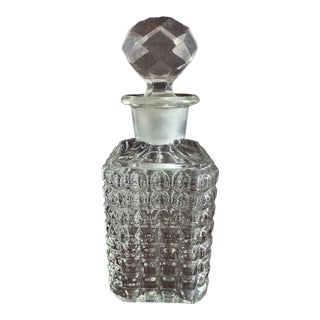 Pressed Glass Vintage Antique Perfume Bottle and Original Stopper. For Sale