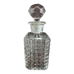 Pressed Glass Vintage Antique Perfume Bottle and Original Stopper.