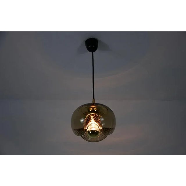Amber Glass Pendant Lamp attributed to Koch & Lowy for Peill and Putzler, 1960s For Sale - Image 10 of 12