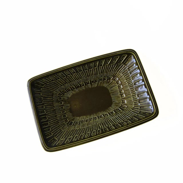 Green Serving Plate/Bowl by Berit Ternell for Upsala Ekeby, Sweden For Sale - Image 5 of 8