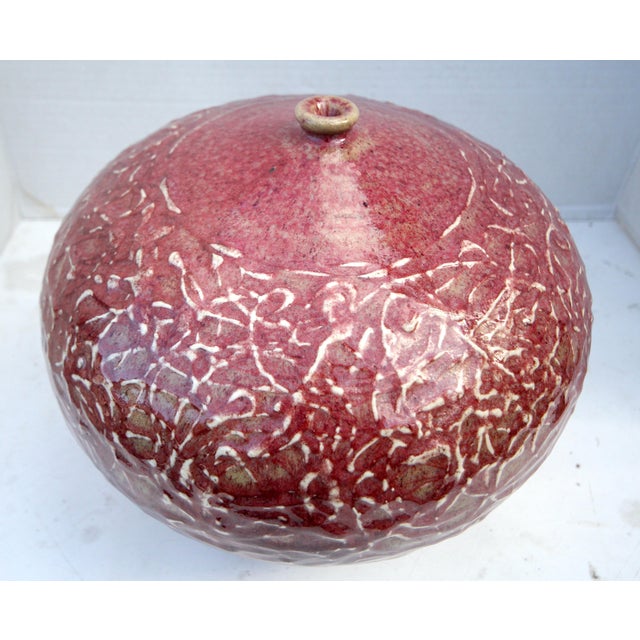 Japanese Tsubo California Otis School-Style Sgraffito Studio Pottery Seed Pot For Sale - Image 4 of 18