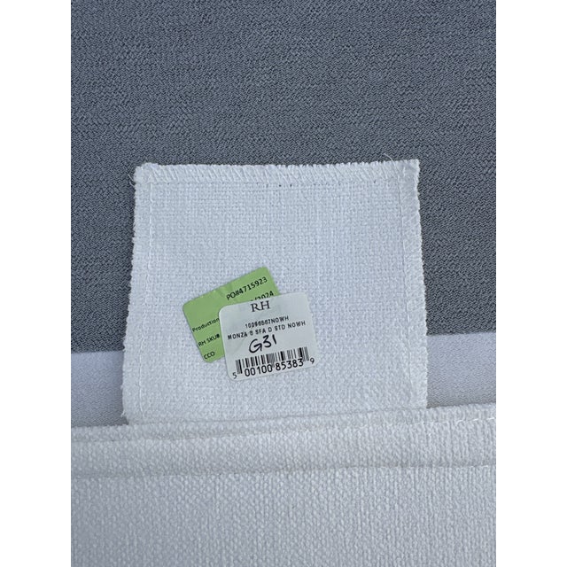 2020s Rh Monza Bench-Cushion Sofa – 8’ Luxe Depth in White Performance Linen Weave (Made in Italy) For Sale - Image 5 of 15