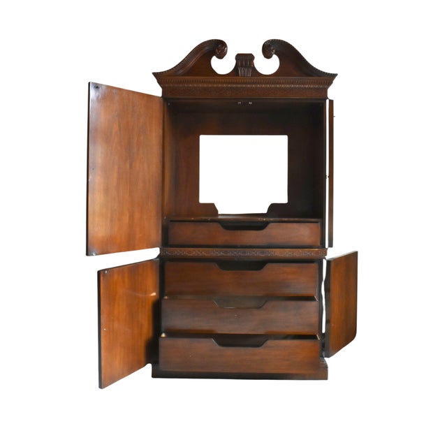 This Heritage Heirloom Collection Georgian style double bodied wardrobe or linen press has been repurposed as a media...