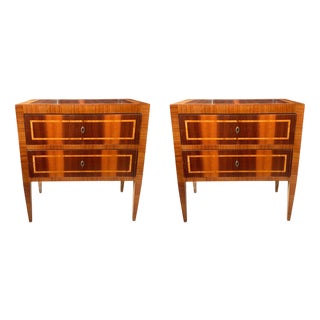 Neoclassical Chevron Marquetry Chests of Drawers, Italy, 1890s, Set of 2 For Sale