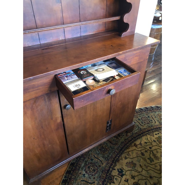 Late 18th Century VTG Pine Country One Piece Stepback Hutch Display Shelves, and Lower Storage Cabinet For Sale - Image 12 of 12