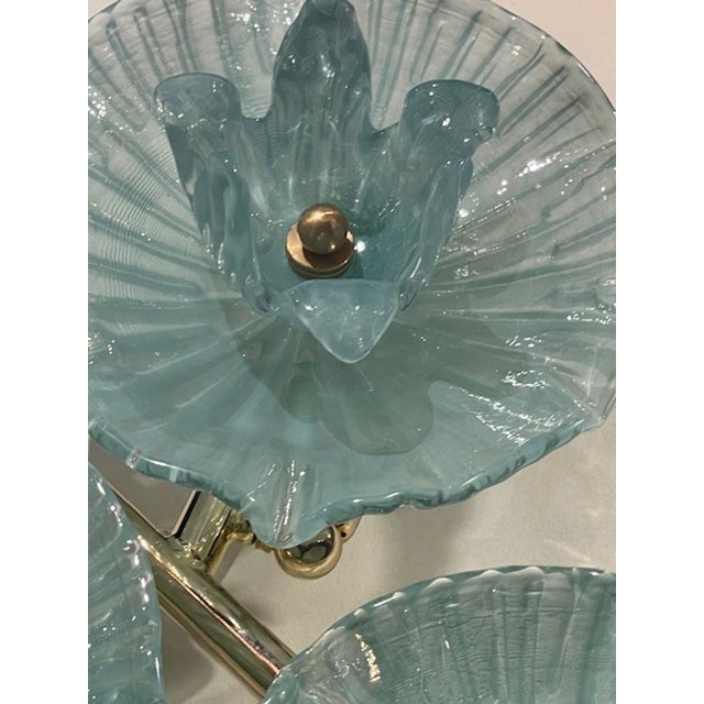 Green Pair of Murano Green Flower Disc Sconces For Sale - Image 8 of 8