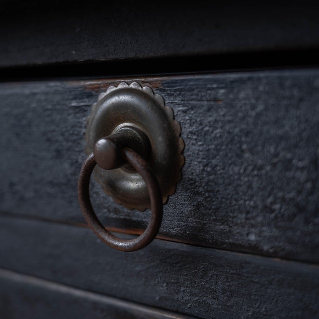 New England Pine Drop-Leaf Work Table in Black, c.1850 For Sale In Savannah - Image 6 of 18