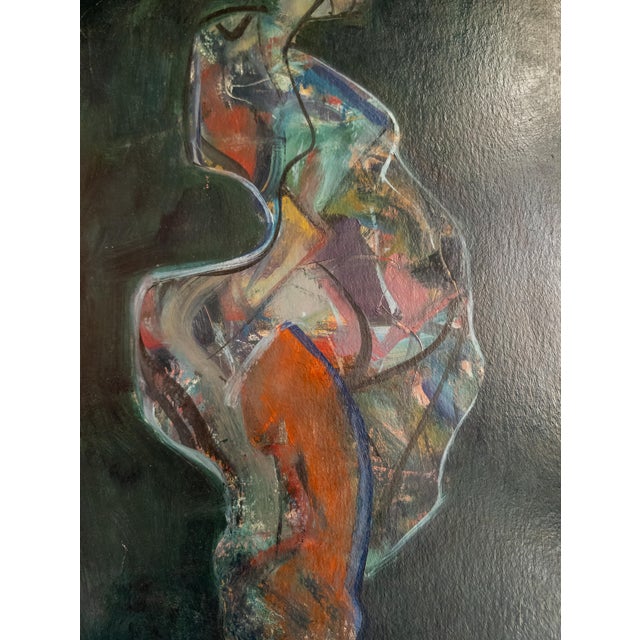 Mid-Century Modern Abstract Figure Painting in Acrylic, Unsigned For Sale - Image 12 of 15