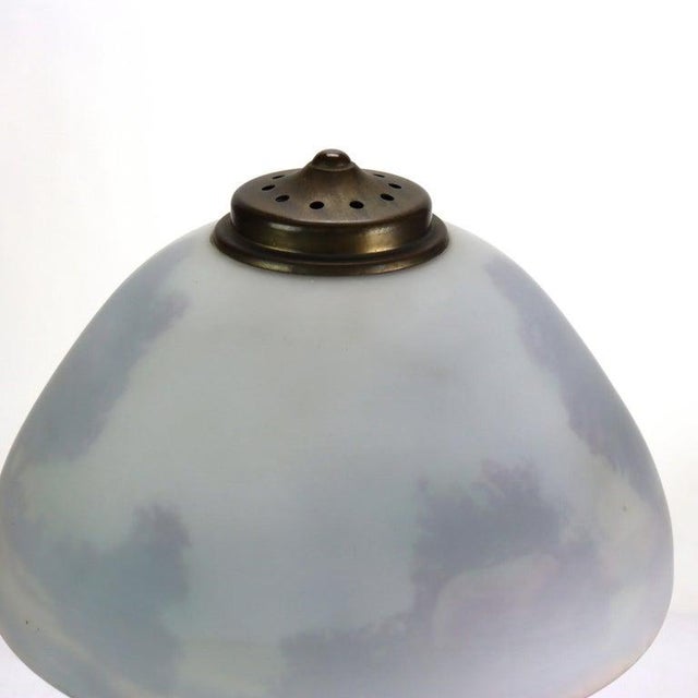 1920s Arts & Crafts Pittsburg School Reverse Painted Landscape Table Lamp C1920 For Sale - Image 5 of 14