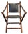 Vintage 1970s Faux Bamboo and Leather Folding Chair For Sale