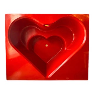 The Ultimate Retro Statement: A Mid-Century Red Fiberglass Heart-Shaped Tub For Sale