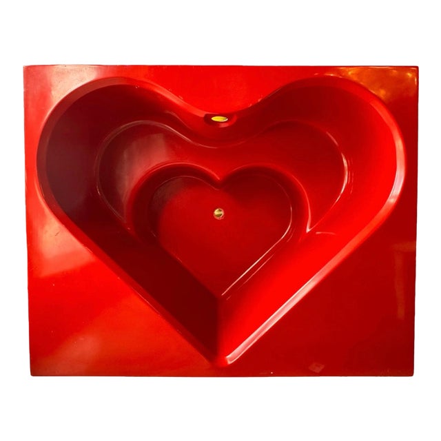 The Ultimate Retro Statement: A Mid-Century Red Fiberglass Heart-Shaped Tub For Sale