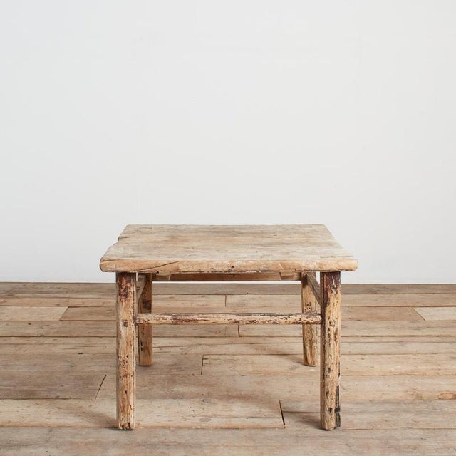 Antique Rustic Square Bedside Lamp Coffee Table -G A beautiful square wooden elm lamp table with a wooden plank top and...