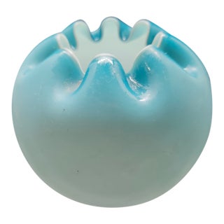 Vintage Fenton Satin Glass Rose Bowl Vase For Sale