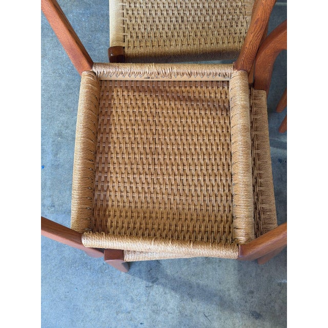 j.l. Moller Oak Model 71 Dining Chairs Set of 6 Cord Seats Denmark 1960s For Sale - Image 9 of 11