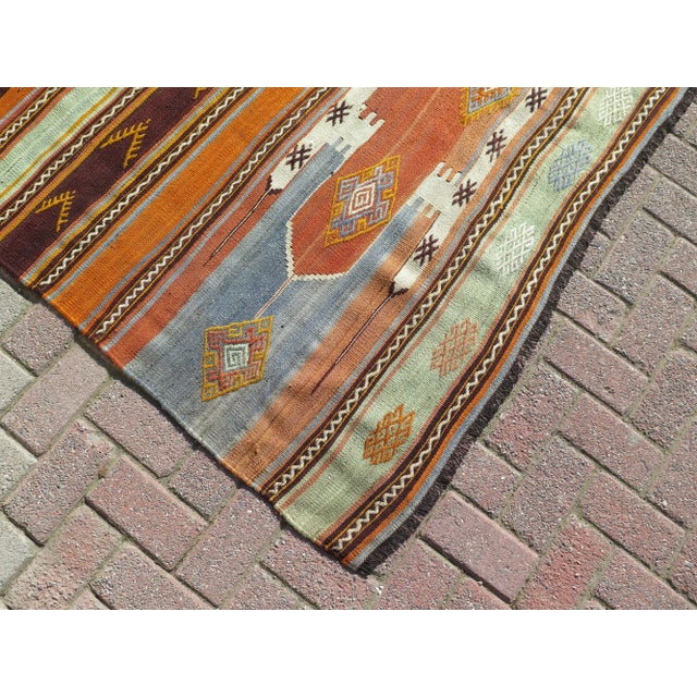 60s Turkish Handmade Kilim Rug Area Rug For Sale - Image 6 of 11