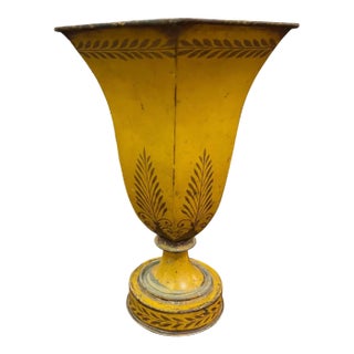 19th Century Paint Decorated Tole Urn For Sale