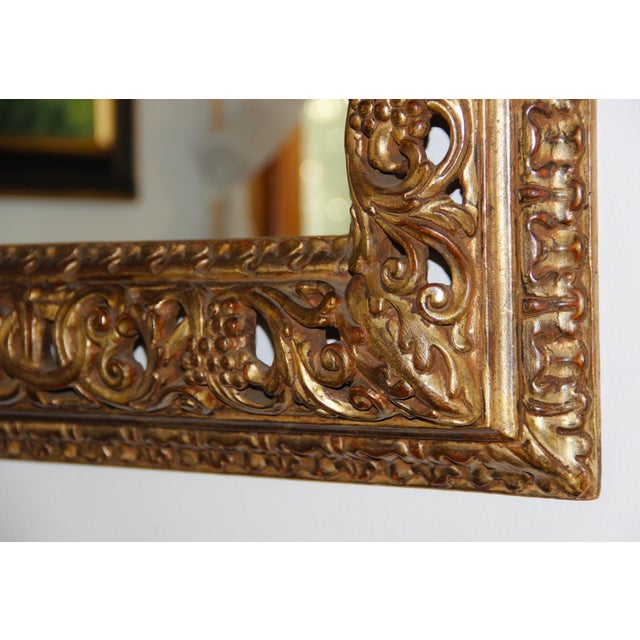 Baroque Baroque Florentine Carved Mirror with Mecca Finish, 1960s For Sale - Image 3 of 7