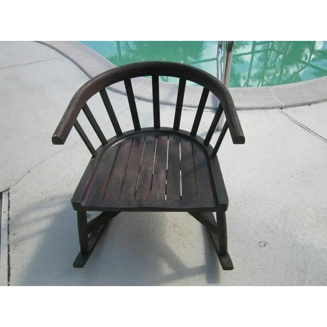 1940s Solid Wood Windsor Rocking Chair by Gloster Teak Wood For Sale - Image 11 of 13