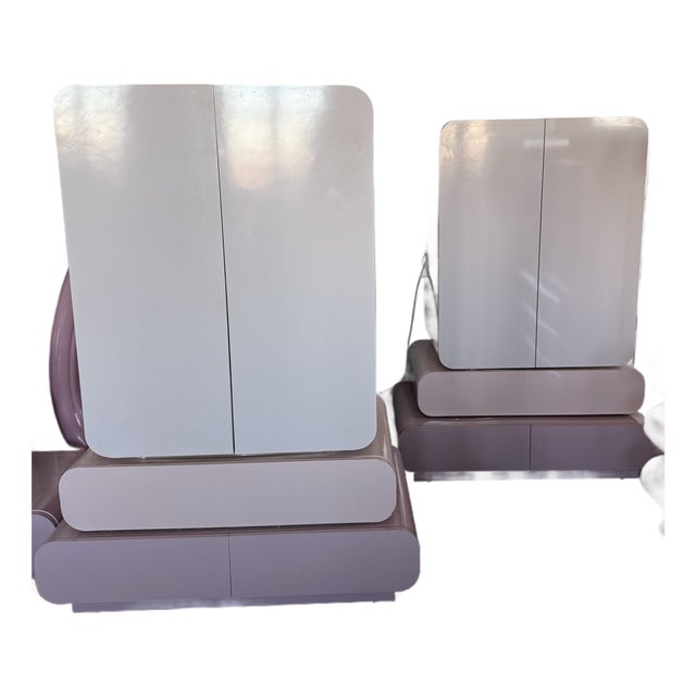1980 Pink Tallboy Dressers - A Pair | Chairish