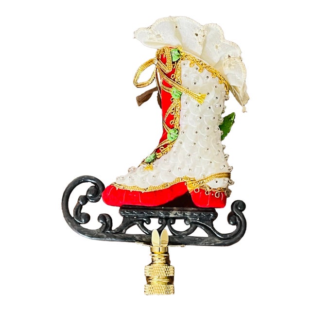 Vintage Fancy Skating Shoe Lamp Finial For Sale