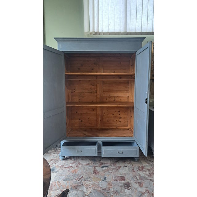 Wood Antique Tuscan Fir Wardrobe, 1890s For Sale - Image 7 of 10