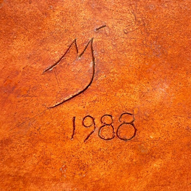 Post Modern Art Trinket Stash Box Hand Painted Ceramic With Lid Colorful Design 1988 Artist Signed Mj For Sale - Image 9 of 12