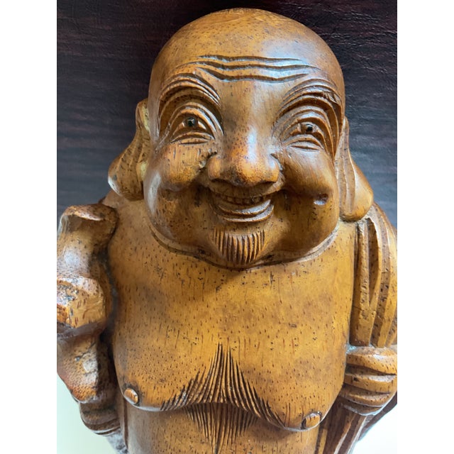 Antique Hand Carved Sculpture of Happy Buddha For Sale - Image 12 of 12