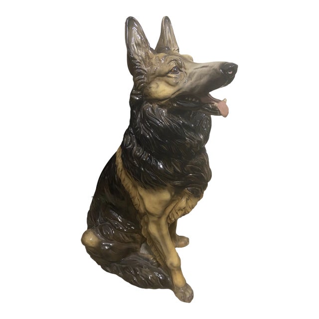 20th Century Shepherd Dog Life Size Sculpture For Sale