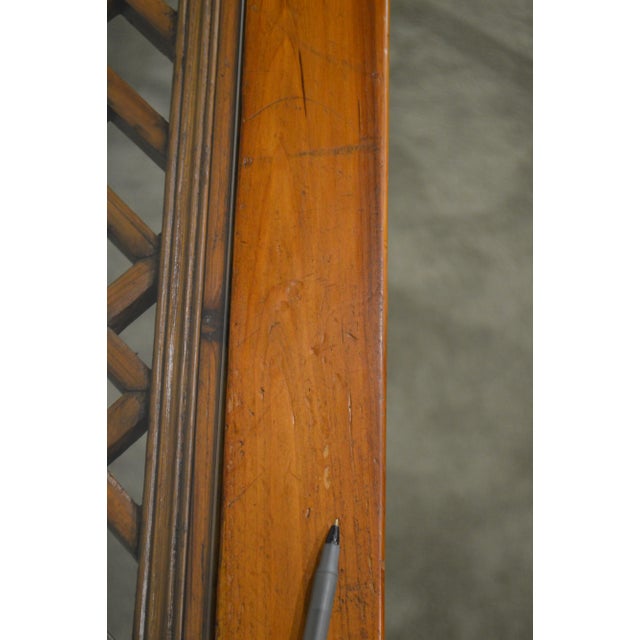 Brown Vintage Chinese Lattice Work Table With Glass Top For Sale - Image 8 of 13