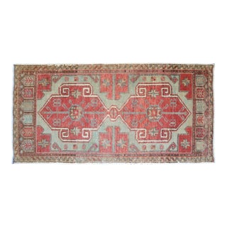 1970s Vintage Hand Knotted Small Rug Enrtway Mat, Kitchen Bathroom Decor 2x4 Ft Approx For Sale
