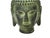 Metal 6" Vintage Green Bronze Patina Metal Finish Rustic Buddha Head Display Figure For Sale - Image 7 of 8